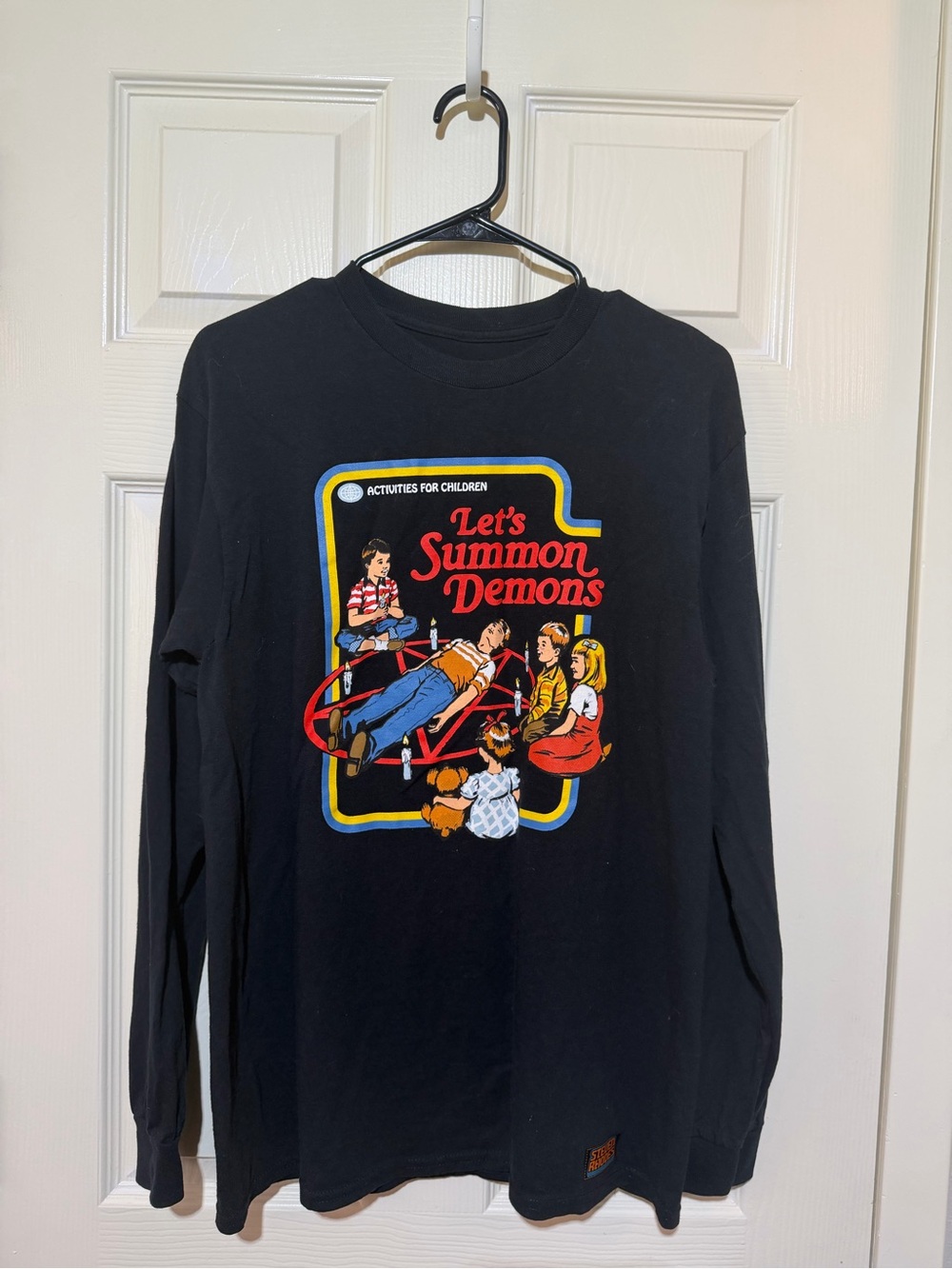Let's Summon Demons Graphic Long Sleeve Tee - Black
